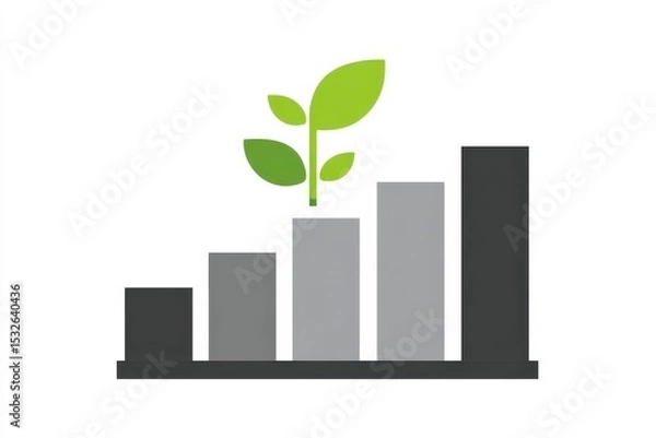 Fototapeta Simple Bar Chart Creative Illustrating Growth Conceptualization