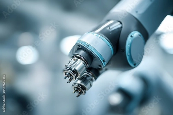 Obraz Advanced robotic arm with precise manipulators in a modern manufacturing facility during a productive workday