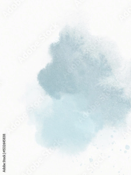 Obraz Abstract watercolor hand painted texture with blue spot, splash and spray, hand-drawn background for your text or template design.