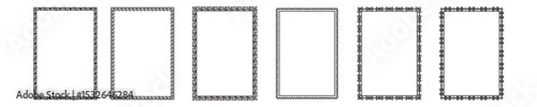 Fototapeta pattern borders design vector set