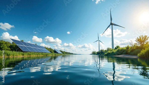 Fototapeta The importance of renewable energy in combating climate change.
