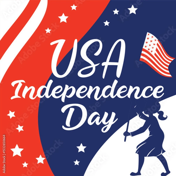 Fototapeta 4th of july independence Day background Ai-Generated