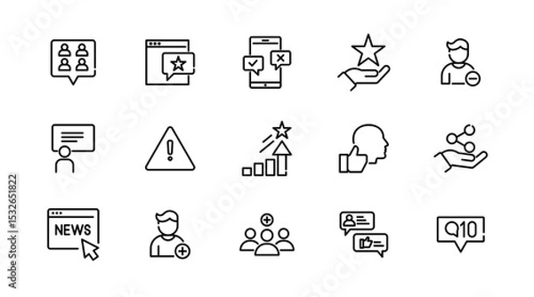 Fototapeta Like linear icon set. Thumbs up, liked, favorable, appreciation, affirmative, validation, favorite, endorse, right, ok, great outline vector icon set. UI thin line icon pack.