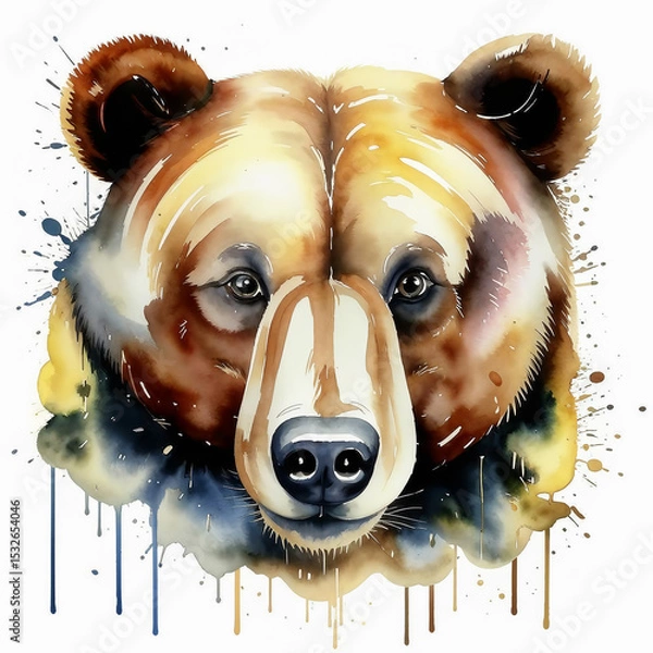Fototapeta a brown bear, a wild animal. an illustration. artificial intelligence generator, AI, neural network image. background for the design