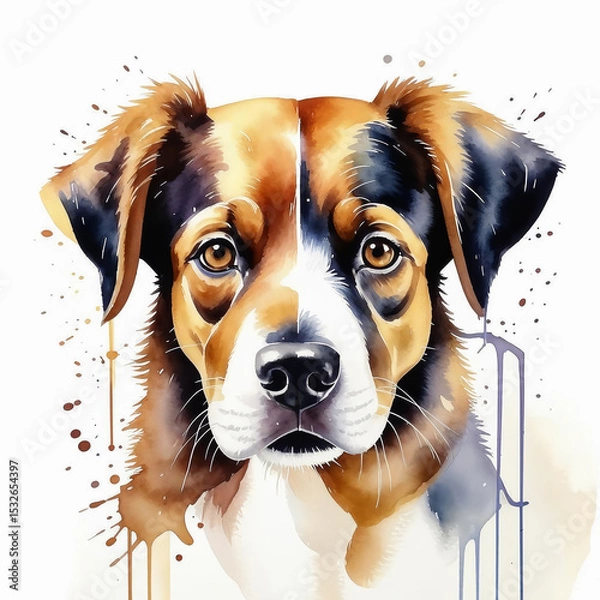 Fototapeta beautiful dog, pet. illustration. artificial intelligence generator, AI, neural network image. background for the design