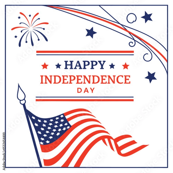 Fototapeta Happy Independence Day 4th of July Celebration background Ai-Generated