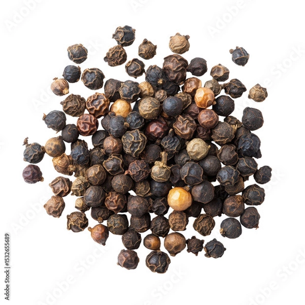 Fototapeta Pepper, Seamless endless pattern of black pepper corn, isolated on transparent background