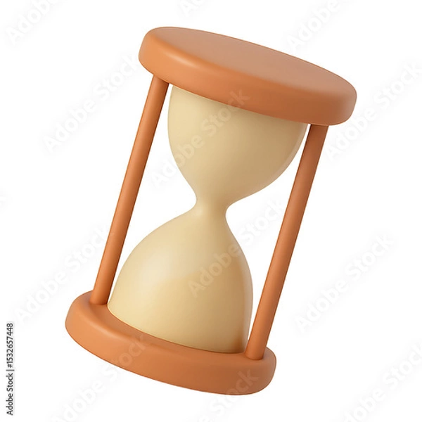 Fototapeta hourglass timer 3d render icon isolated on transparent background cutout