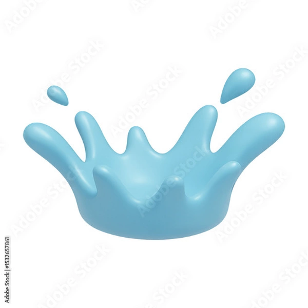 Fototapeta water splash 3d render icon isolated on transparent background cutout