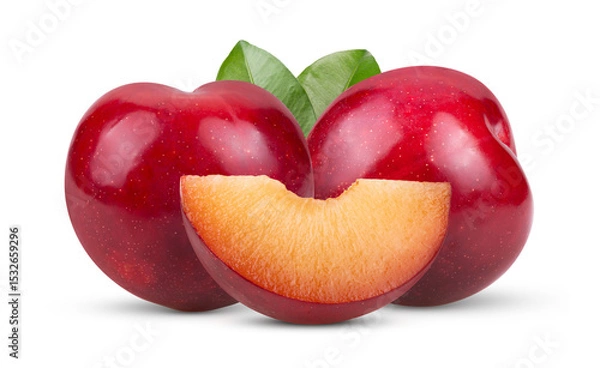 Fototapeta cherry plums isolated on transparent png (Image from camera)