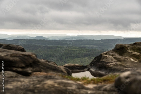 Fototapeta Auf dem Tafelberg Großer Zschirnstein in der Sächsischen Schweiz 4