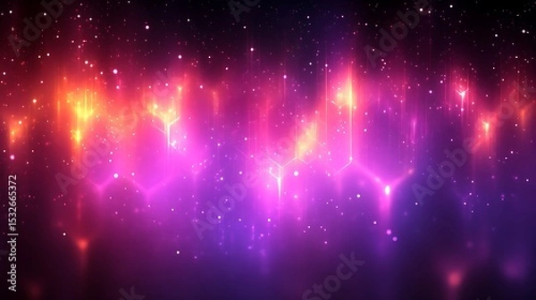 Fototapeta Abstract glowing shapes in vibrant hues of pink and orange.