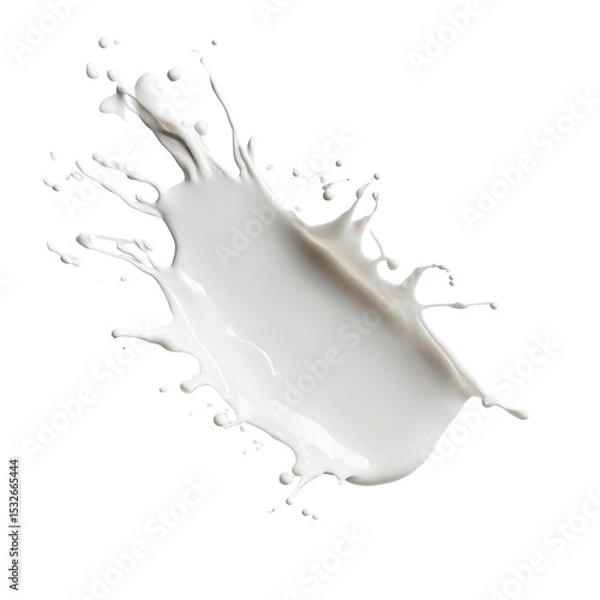 Fototapeta Milk, Farmer pouring raw milk into container, isolated on transparent background