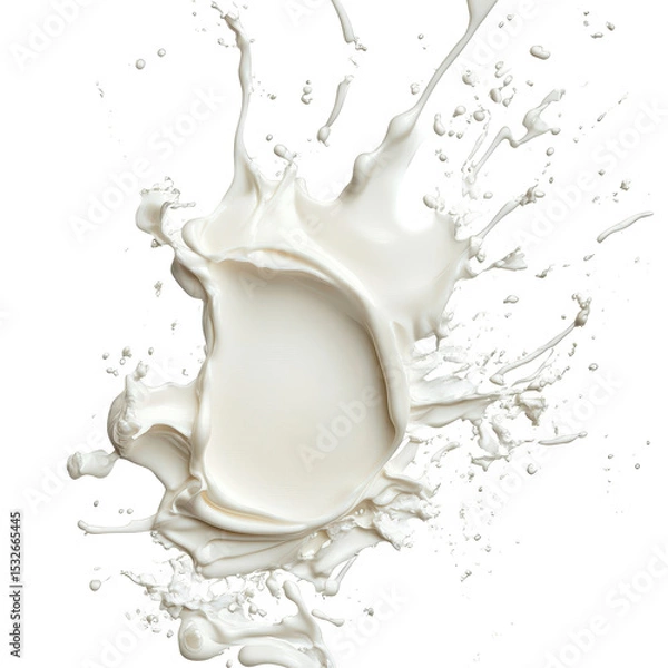 Fototapeta Milk, Farmer pouring raw milk into container, isolated on transparent background
