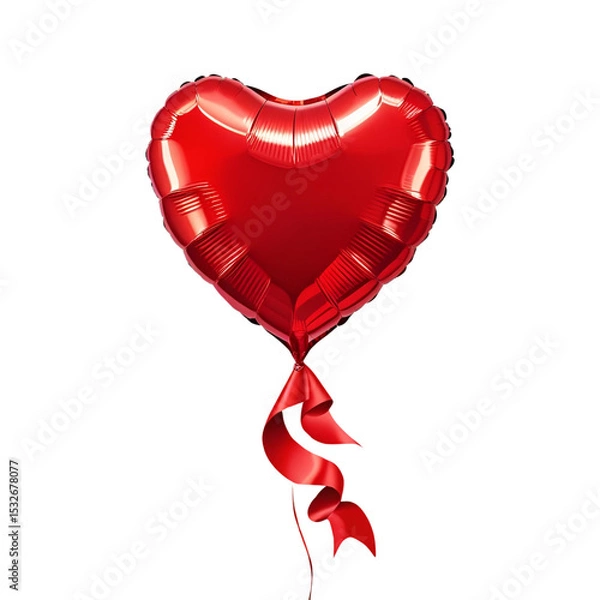 Obraz red heart with ribbon isolated