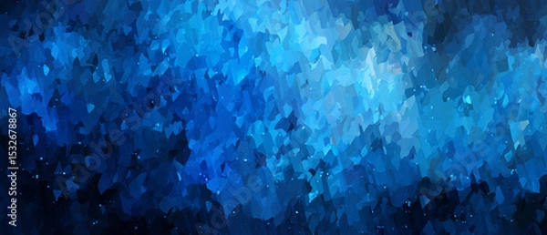 Obraz Abstract watercolor painting of blue hues with dark undertones and light speckles throughout the image