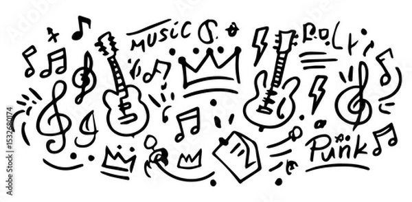 Fototapeta Music note vector illustration .background