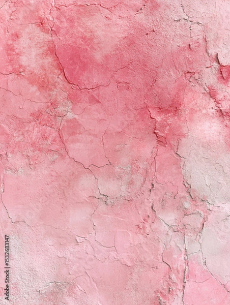 Obraz A detailed close up of a pink textured wall with cracks and uneven surfaces creating an abstract pattern