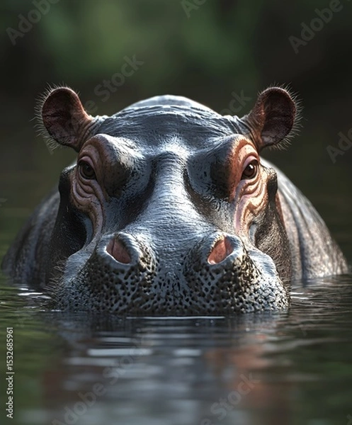 Fototapeta hippopotamus in swimming