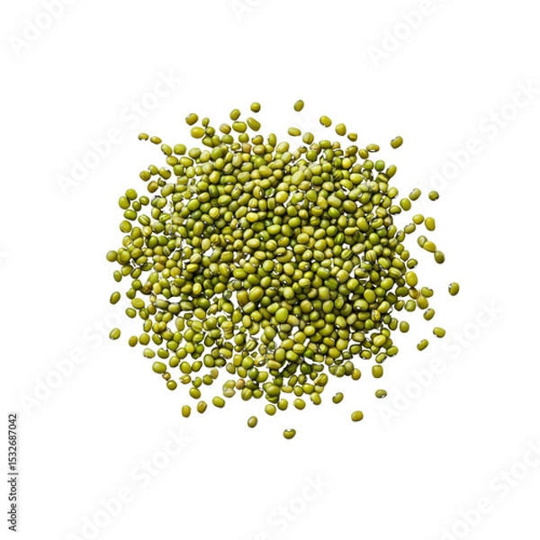 Obraz Pile of Mung Beans Isolated on Black Background