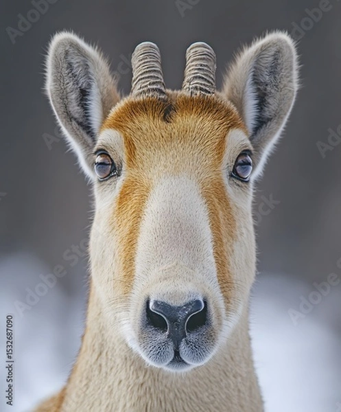 Fototapeta saiga antelope with a unique nose