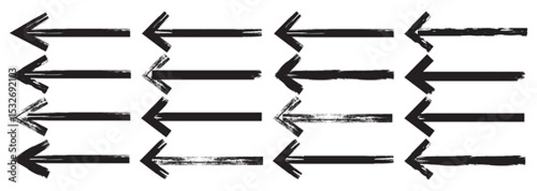 Obraz Vector arrows, brush strokes. Brush Textured Arrows. Vector seamless pattern hand Art drawn arrows. 
