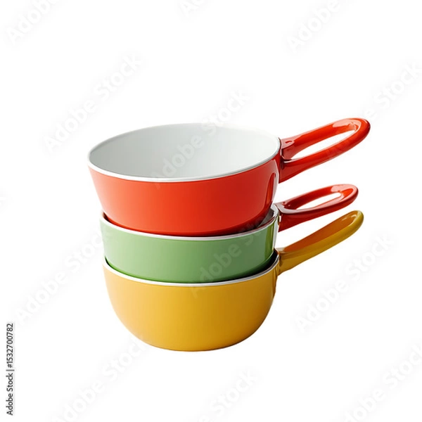 Fototapeta Measuring cups isolated on white and transparent background.