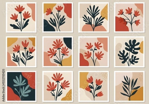 Fototapeta set of four seasons icons