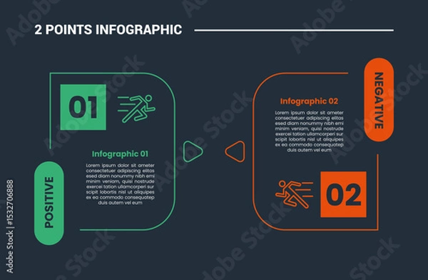 Fototapeta comparison choice infographic process diagram with round box with vertical badge title with outline style vector