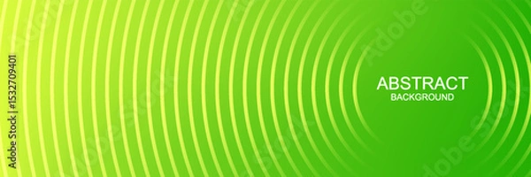 Fototapeta Abstract modern bright green gradient background with glowing neon circle lines element and halftone dots decoration. Trendy simple texture creative design. Suit for presentation, website, brochure