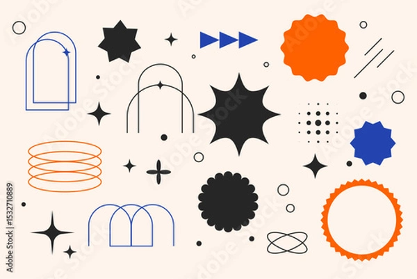 Obraz Abstract Geometric Shapes Vector Set – Modern Graphic Elements and Minimalist Design Symbols