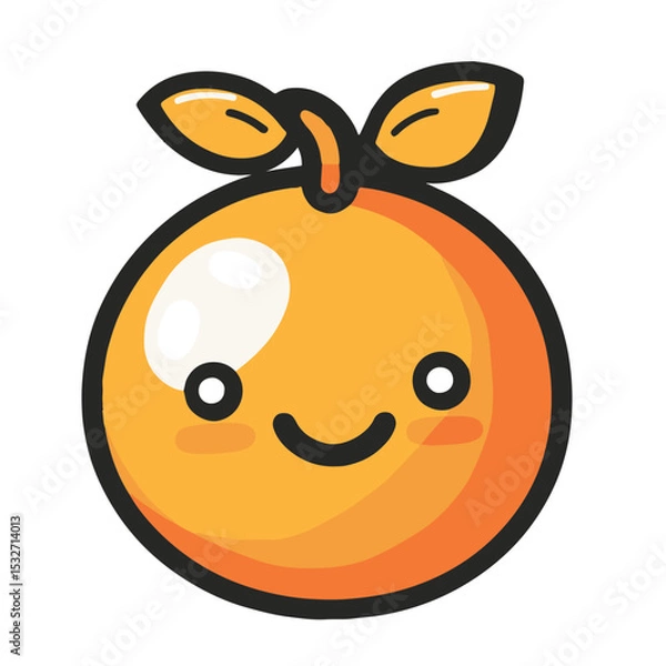 Fototapeta A simple vector graphic of an orange half