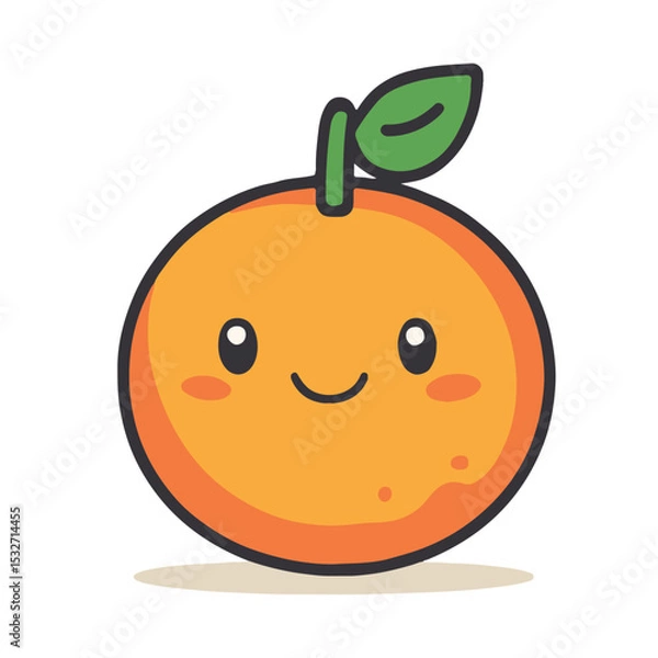 Fototapeta A simple vector graphic of an orange half