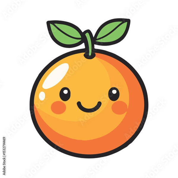 Fototapeta A simple vector graphic of an orange half