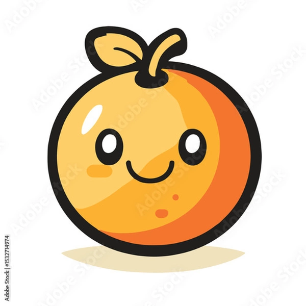 Fototapeta A simple vector graphic of an orange half