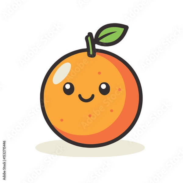 Fototapeta A simple vector graphic of an orange half
