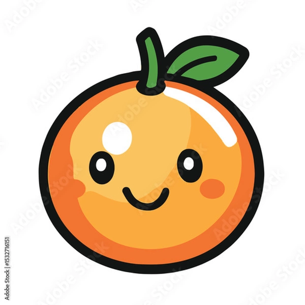 Fototapeta A simple vector graphic of an orange half