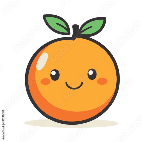 Fototapeta A simple vector graphic of an orange half