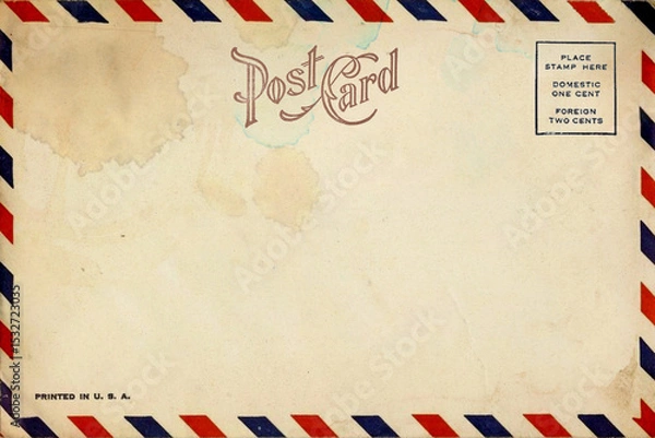 Obraz Vintage postcards are old and dirty for writing a message