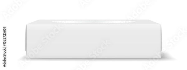 Fototapeta Minimalistic white rectangular box on plain background. Elegant and simple design perfect for packaging or branding use. Soft shadow adds depth to the image.