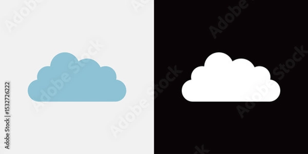 Fototapeta やわらかタッチの雲シルエット：背景・飾り付け用イラスト素材