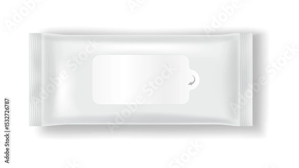 Fototapeta Realistic 3D rendering of white plastic packaging for wipes. The design features a clean look with a resealable lid. Ideal for hygiene or cosmetic products.