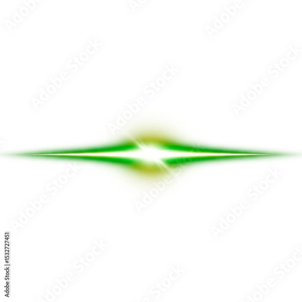 Obraz Green glow in the center on a transparent background.