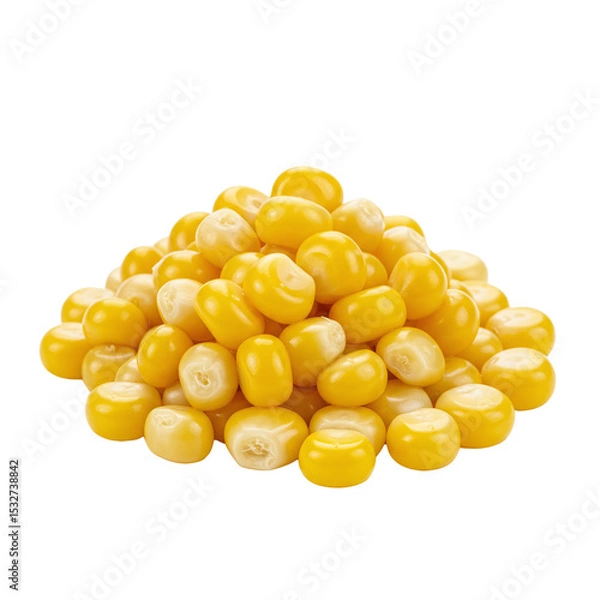 Obraz Sweet Corn Kernels Pile Isolated on White Background