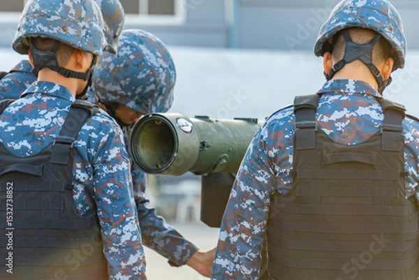 Obraz Soldiers are using anti-tank rockets in the army's war.