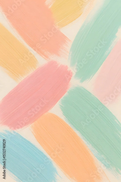 Fototapeta Diagonal pastel brush strokes on textured paper, offering a calm, minimal, and artistic background for design or creativity..