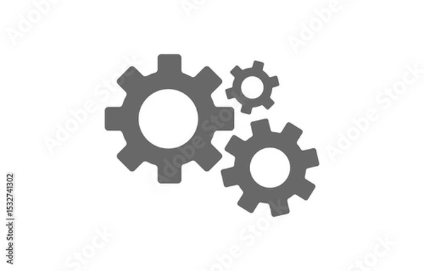 Fototapeta Black settings icon. Cogwheel symbol. Gear wheel vector linear icon for use in any purpose. Gear set. Black gear wheel icons on white background - stock vector.