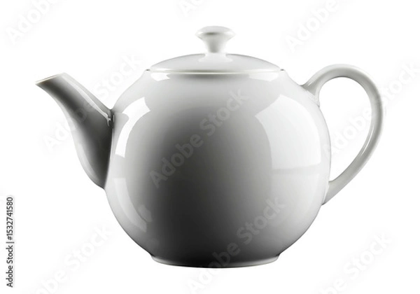 Obraz Elegant White Porcelain Teapot Perfect for Afternoon Tea and Stylish Table Settings