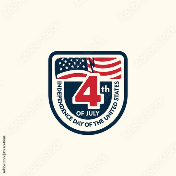 Fototapeta Happy fourth of July Independence Day of United States background design vector illustration with stars and stripes flag