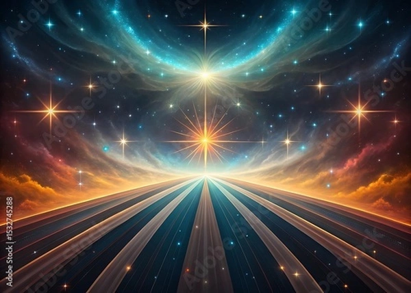 Fototapeta Celestial Highway to the Cosmos: A Journey Through Stardust and Light, Following the Radiant Path to New Galaxies and Infinite Possibilities within the Universe's Embrace and Eternal Wonder